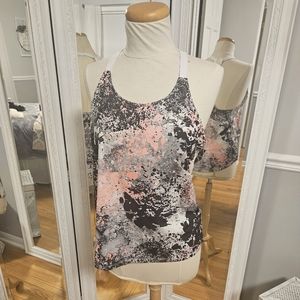 Fabletics Athletic Top Pink/Gray/Black Size M